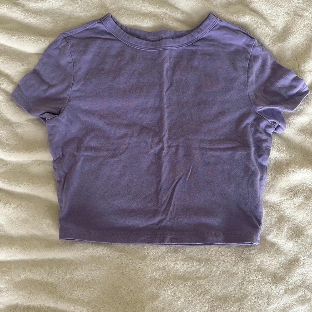 Wild Fable Purple Crop Fitted T-Shirt
